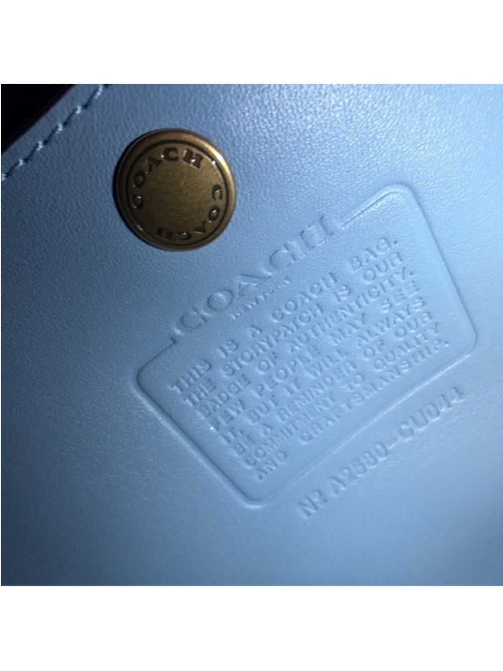 Coach Brooklyn 39 Light Blue Leather Shoulder Bag - Picture 9 of 11